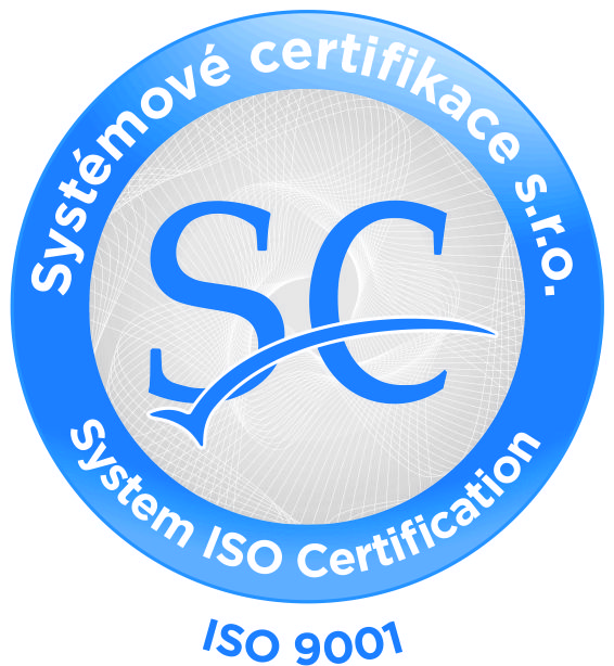 Jsme držiteli certifikace ISO: 9001